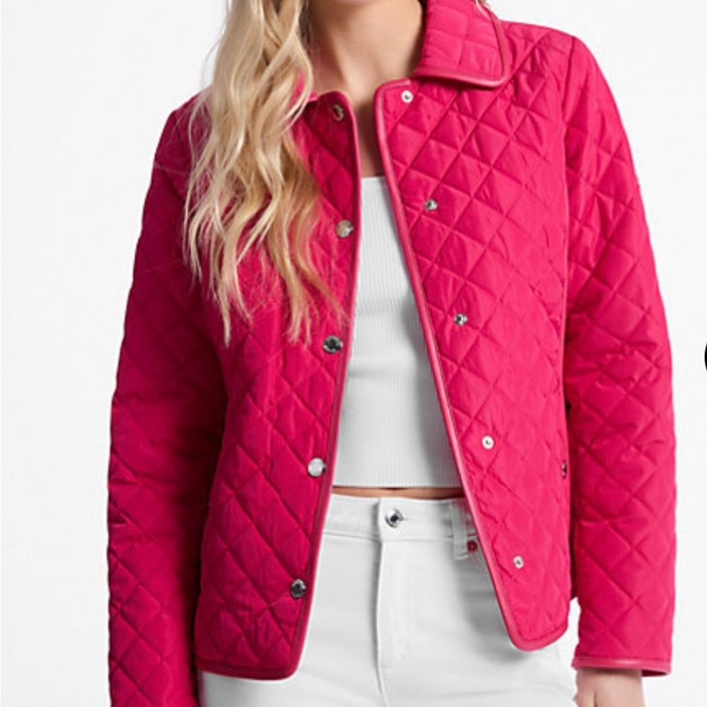 Michael Michael Kors Fuchsia Quilted Puffer Jacket